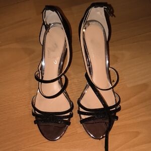 Jewel Badgley Mischka | Elegant Black Strappy Heels